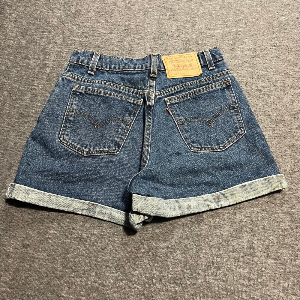 Vintage Levis 950 Regular Fit Denim Shorts High Waisted Medium Wash Orange Tab 9